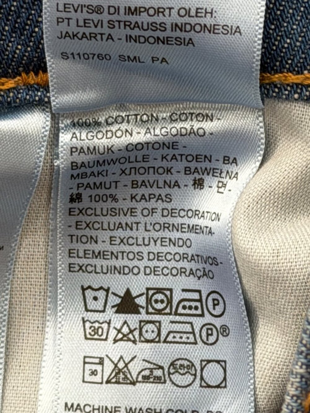 Levis Womens 31x30 Jeans 94 Baggy Cargo Blue Utility Denim Adjustable-Hem NEW - Picture 10 of 10